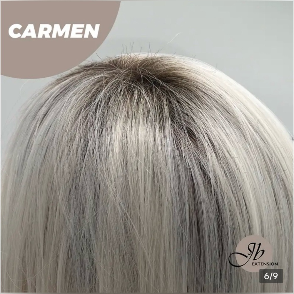 Carmen - Short Silver Bob Wig by JB Extension - Picture 11 of 16